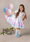 Toddler Girl Pink and Mint Birthday Party Dress