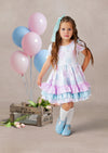 Toddler Girl Pink and Mint Birthday Party Dress