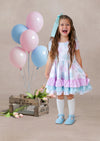 Toddler Girl Pink and Mint Birthday Party Dress