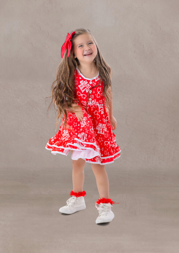 girls swiftie print twirl dresses
