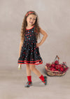 Toddler Girl Black and Red Print Twirl Dress