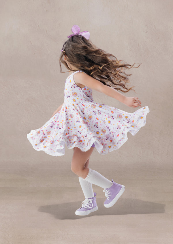 Toddler Girls Print Birthday Party Dress