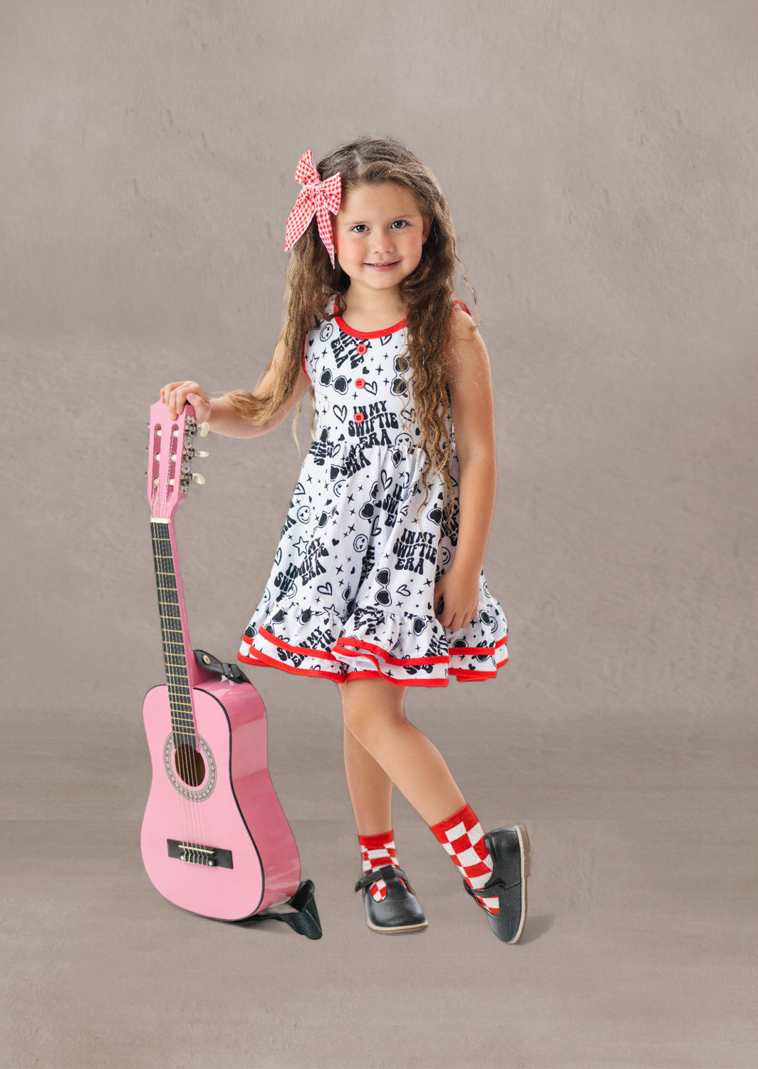 Toddler Girl Black and White Print Twirl Dress