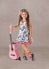 Toddler Girl Black and White Print Twirl Dress
