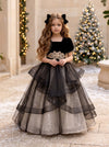 Ophelia Noir Gown Black & Gold | Girls Christmas Dresses | Flower Girl