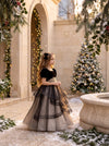 Ophelia Noir Gown Black & Gold | Girls Christmas Dresses | Flower Girl