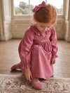 Angelique Embroidered Cotton Girls Dress in Pink | Girls Fall Dresses