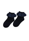 Girls Ruffle Ankle Socks Navy