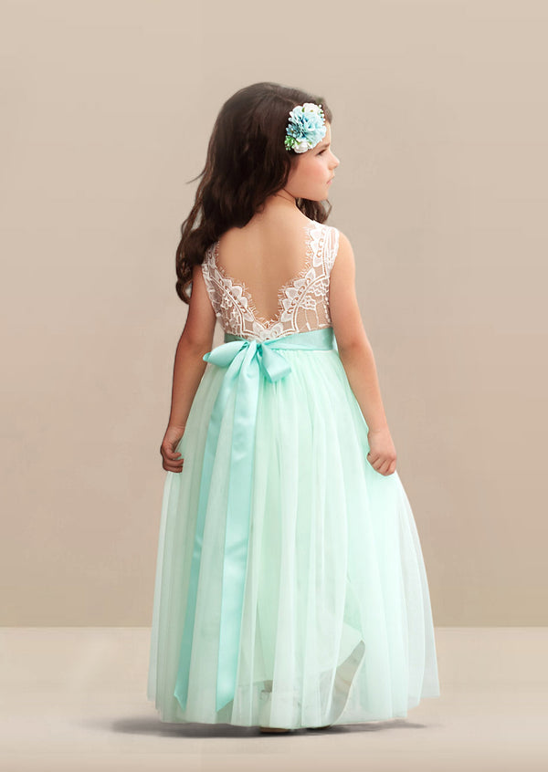 Aqua Flower Girl Dresses