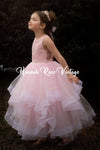 GIRLS - Arabella Rose Girls Pink Cascading Pageant Dress - Hannah Rose Vintage Boutique