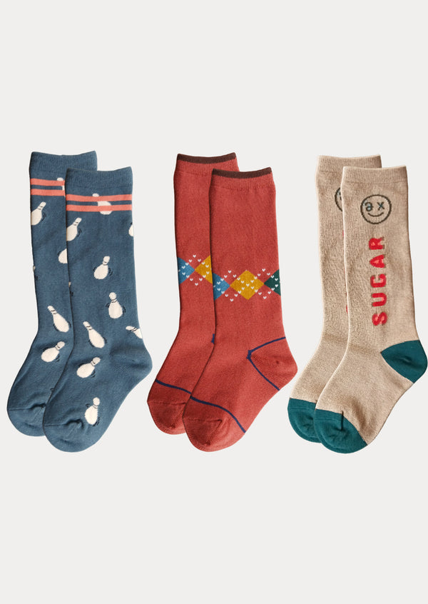 Argyle Sports Collection Knee Socks - 3 Pack / 1-8 Years