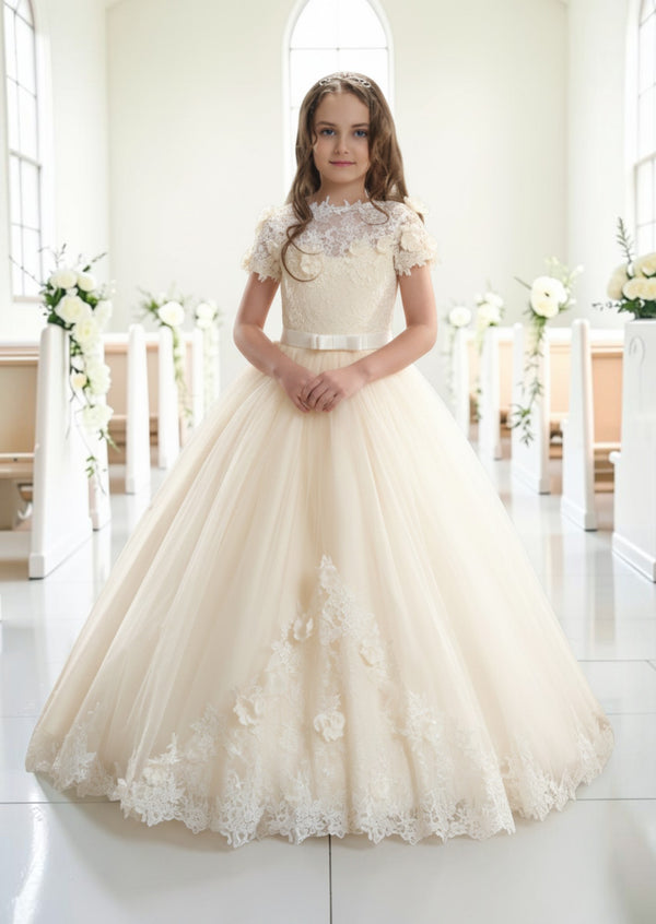 Ivory First Communion Dress for Girls | Elegant Special Occasion Gown