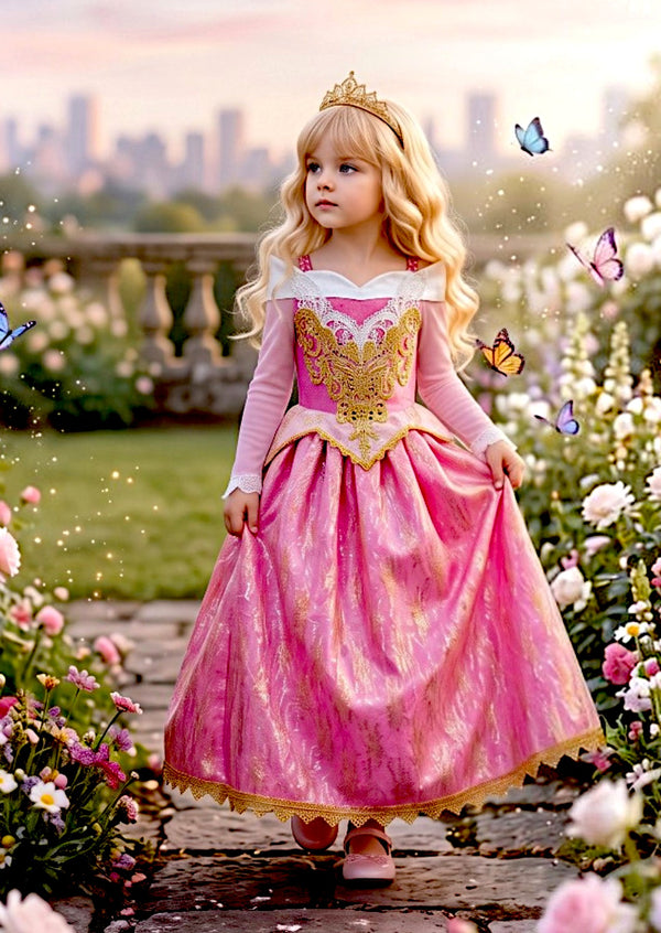 Sleeping Princess Gown in Pink – Girls Fairytale Dress