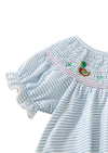 Baby Ducks Smocked Romper || Blue