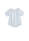 Baby Ducks Smocked Romper || Blue