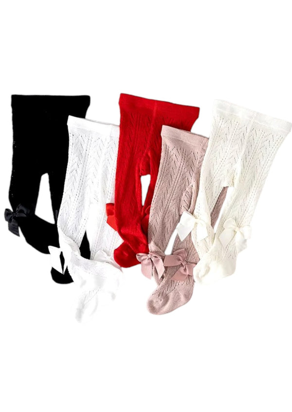 Baby Toddler Spanish Ribbon Bow Tights