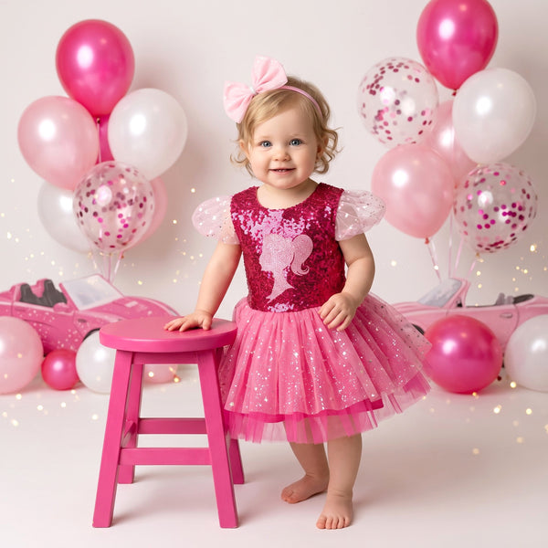 I Love Barbie Cake Smash Tutu Outfit in Hot Pink | Cake Smash Outfit Girl