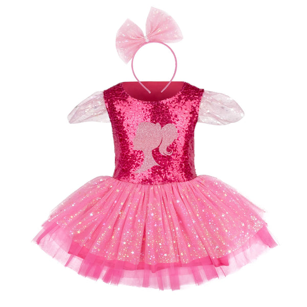 I Love Barbie Cake Smash Tutu Outfit in Hot Pink
