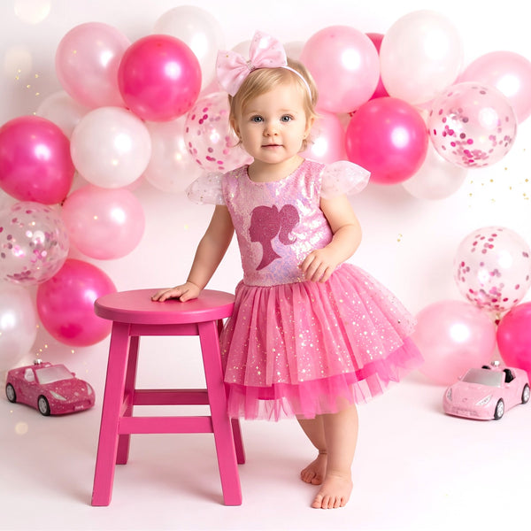 I Love Barbie Cake Smash Tutu Outfit in Pink | Cake Smash Outfit Girl | Cake Smash Outfit Girl
