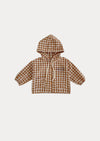 Light Weight Unisex Hooded Jacket Brown Check