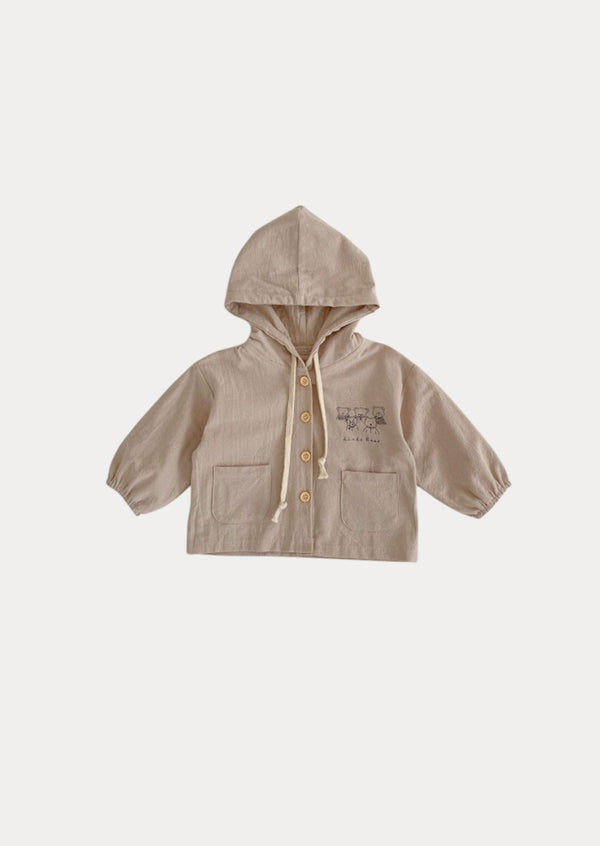 Light Weight Unisex Baby Hooded Jacket in Tan