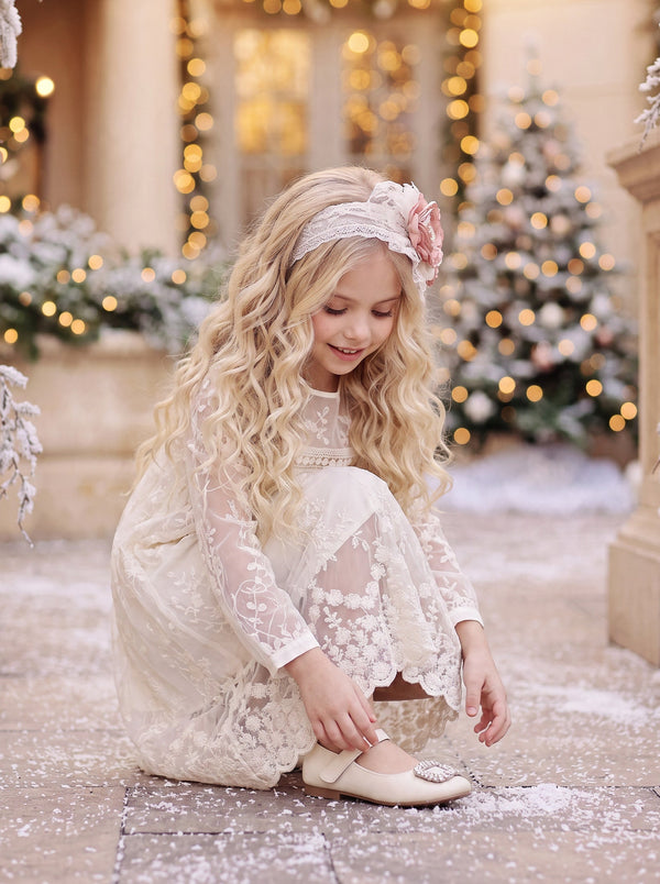 Anabeth Girls Ivory Lace Dress | Flower Girl Dresses