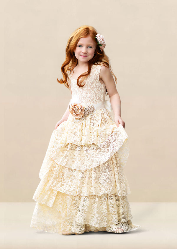 Girls boho Lace Dress