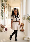 Cream Cottage Bow Skirt Set | Girls Fall Clothes & Outfits