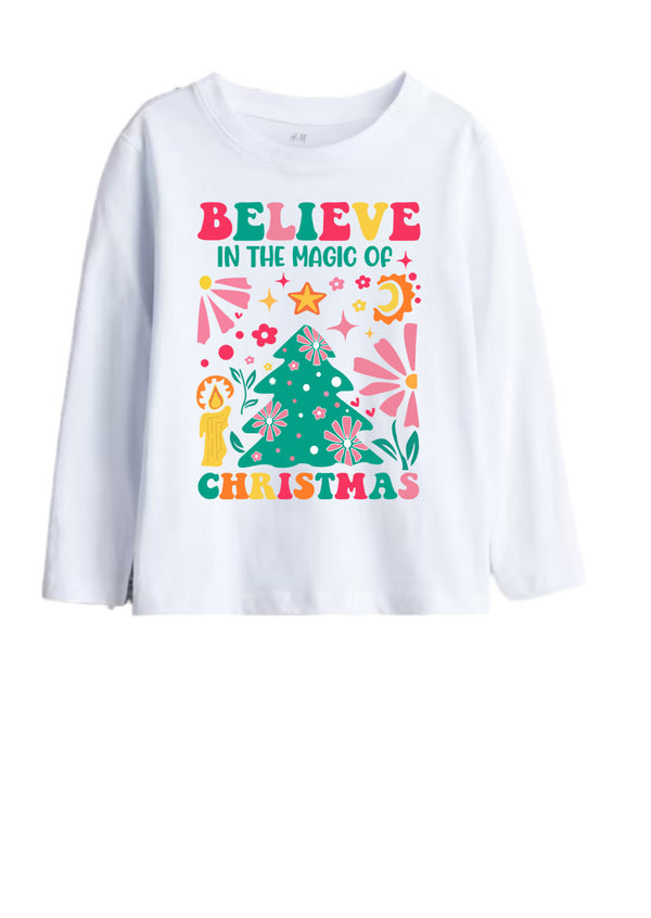 Toddler Girl Believe in the Magic of Christmas Tee