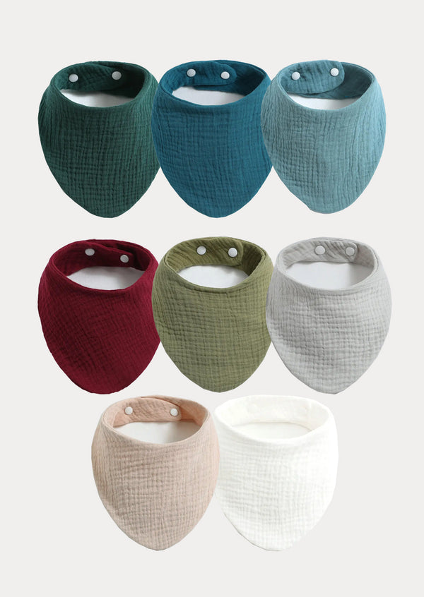 Newborn Baby Boy Cotton Muslin Triangle Bibs – Pack of 8 (Copy)