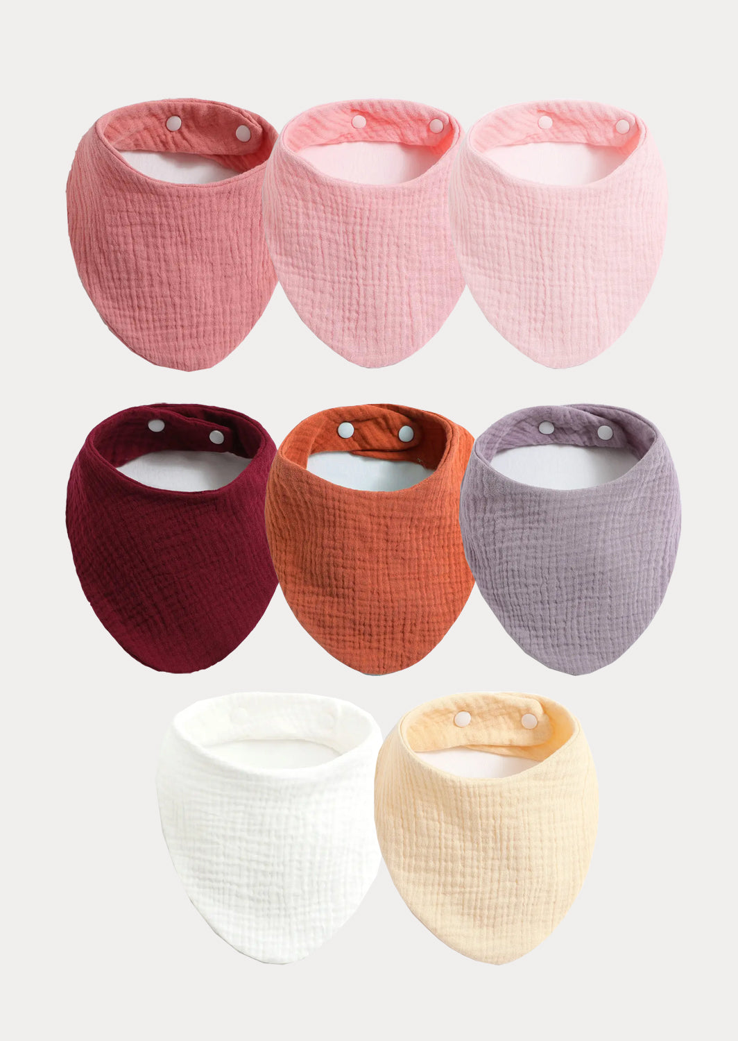 Newborn Baby Girl Cotton Muslin Triangle Bibs – Pack of 8