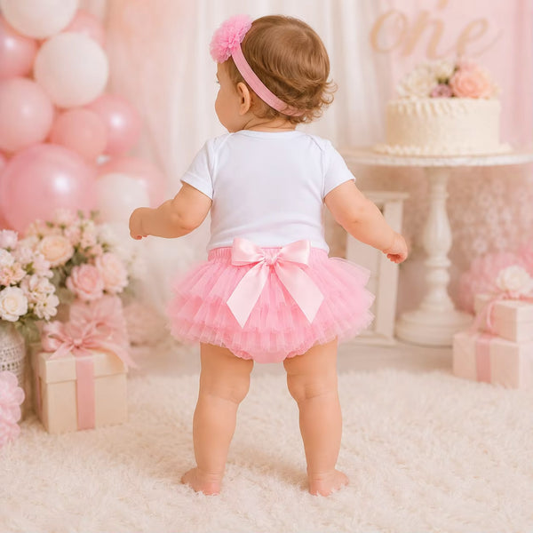 Birthday Girl Onesie & Bloomer Outfit Pink | Cake Smash Girl