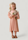 Pink Linen Bishop Collar Teddy Bear Dress