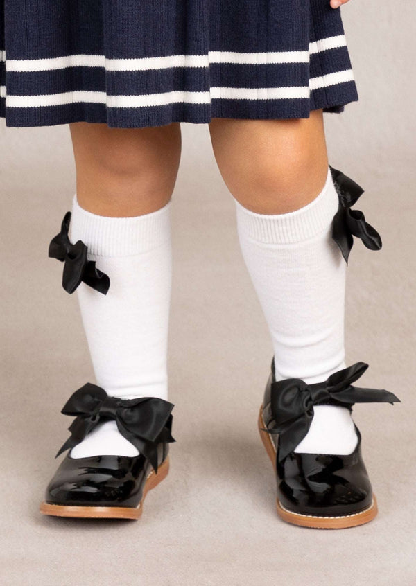 GIRLS - Custom Satin Bow Socks (35 bow colors) - Hannah Rose Vintage Boutique