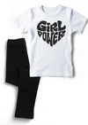 Girl Power Black Glitter Tee & Leggings Set