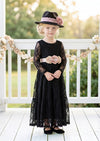 Black Lace Long Sleeve Boho Flower Girl Dress - Flower Girl Dresses