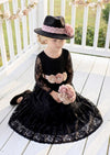 Black Lace Long Sleeve Boho Flower Girl Dress - Flower Girl Dresses