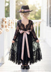 Black Lace Long Sleeve Boho Flower Girl Dress - Flower Girl Dresses