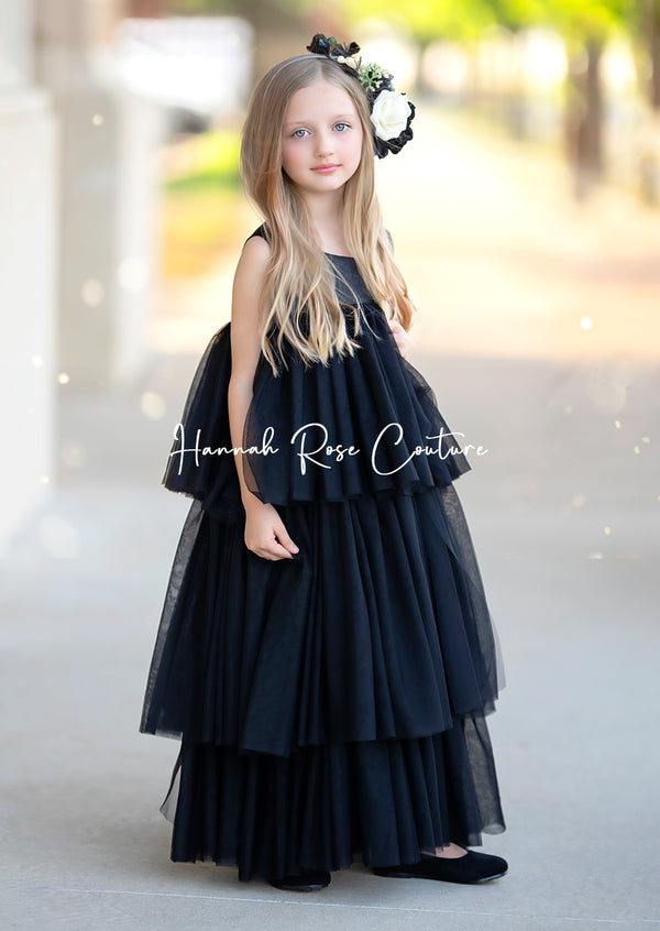 Candy Kisses Layered Dress in Black
