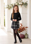 Tween Girls Plaid Charm Skort & Knit Top Set - Girls Dresses & Outfits