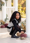 Black Bow Cutie Tweed Cottage Shorts Set | Girls Fall Clothes