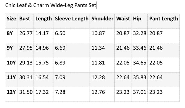 Chic Leaf & Charm Wide‑Leg Pants Set