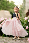 mauve and black boho vintage flower girl dresses for summer wedding themes