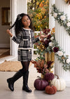 Applewood Manor Black Plaid Shorts Set