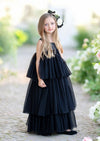 black flower girl dresses for gothic weddings