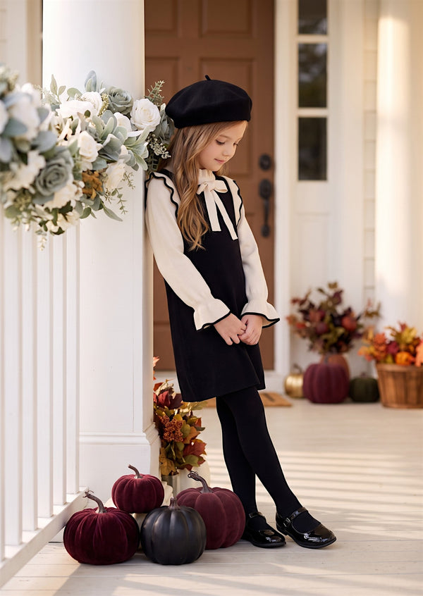 Blackberry & Cream Ruffle Dress | Girls Fall Dresses