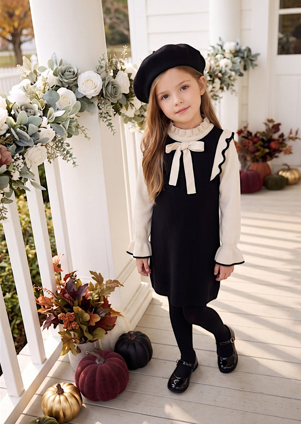 Blackberry & Cream Ruffle Dress | Girls Fall Dresses