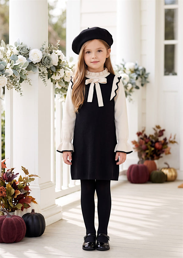 Blackberry & Cream Ruffle Dress | Girls Fall Dresses