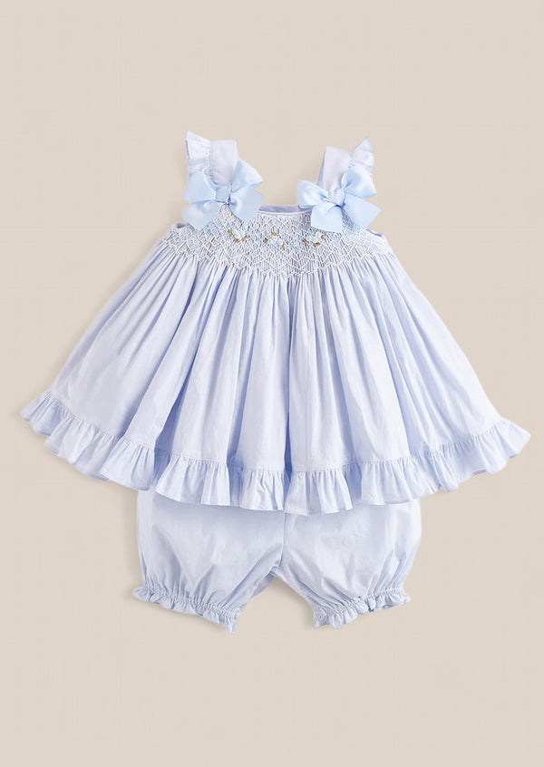 smocked baby bloomer set