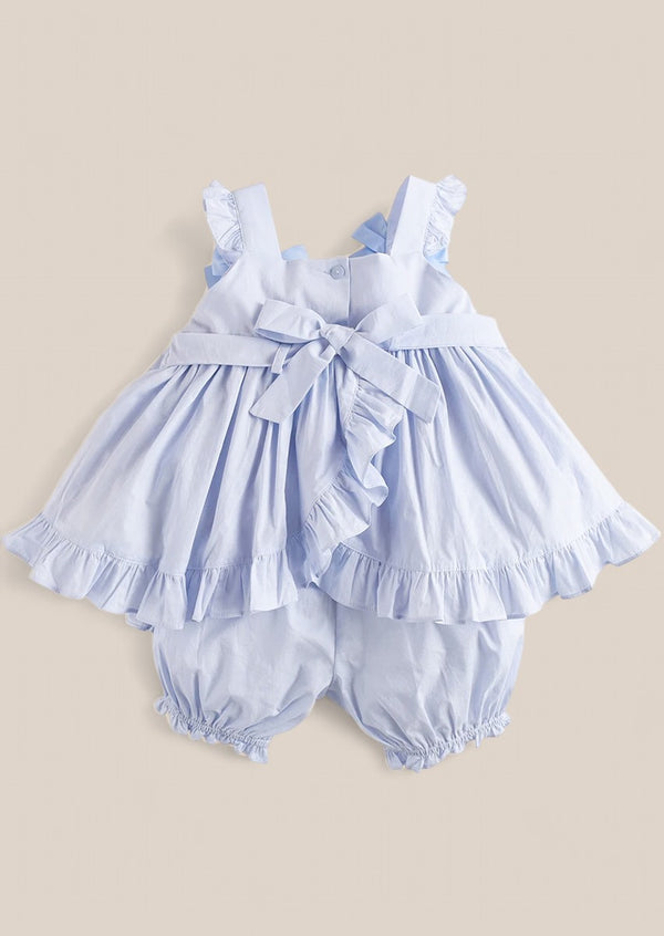 Blue Smocked Bloomer Set